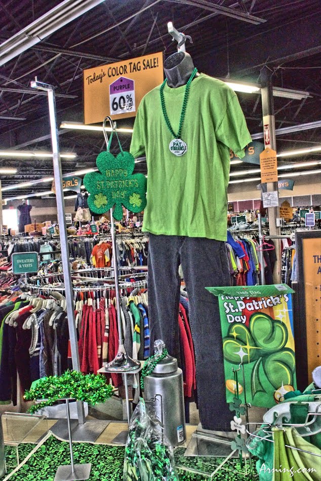 Saint Patrick's Day sale at a thrift store