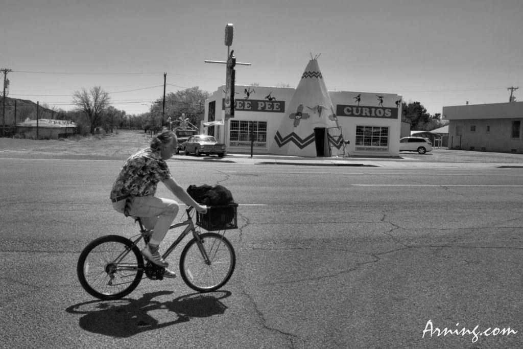 Riding on the old Route 66 in Tucumcari, NM